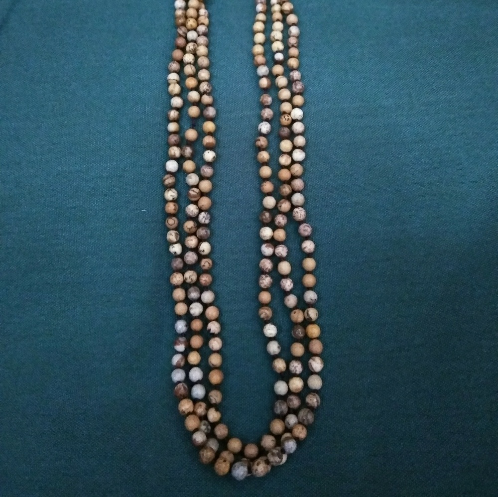 72" wood look bead necklace